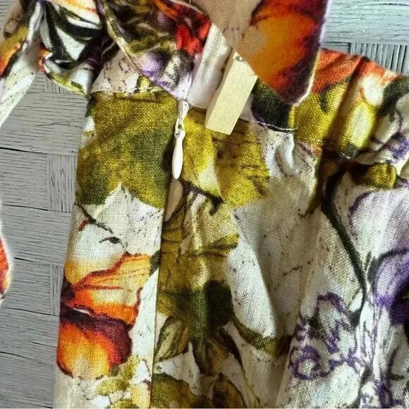 Chico's Petite Linen Floral Sarong Faux-Wrap Skirt travel, colorful plus size - Picture 7 of 13